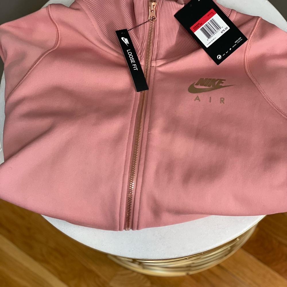 Pink Women Nike loose fit zip-up jacket, Size large